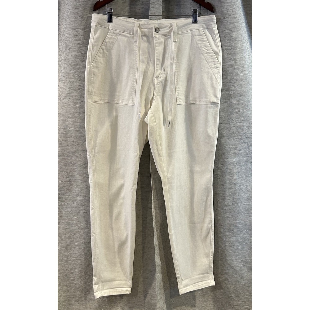 Judy Blue High Rise Jeans Women's 14W White Denim Drawstring Style